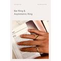 Rings For Women, Open Ring, Cross Gemstone Promise Ring For Her, Geometric Minimalist Gold Plated