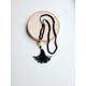 Boho Tassel Necklace, Women's Long Beaded Black Chic Fashion Handmade Necklace For Women