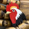 Handmade Acrylic Art Brooch, The Rocking Rooster Cockerel Brooch