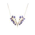 Butterfly Necklace-Tanzanite Diamond Necklace Gold-December Birthstone For Women-Cluster Necklace-Teardrop Unique Necklace-Delicate