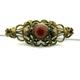 Antique Victorian Etruscan Revival Cannetille Carnelian Stone Center Pin Brooch