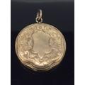 Antique Victorian Rose Rolled Gold Locket Pendant Embossed Patterns C.1890