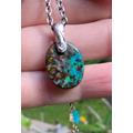 Australian Bolder Opal & Ethiopian Welo Boho Necklace, October Birthstone , Mixed Metal, Jacosjewelry, Free Shipping in Us