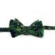 Green Tropical Floral Bow Tie , Black Hawaiian Paradise Palm Leaves Necktie Tie Suspenders Pocket Square