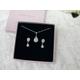 Small Delicate Teardrop & Pearl Bridal Jewellery, Wedding Earrings Necklace Set, Crystal Drop Necklace Earrings