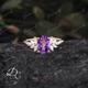 Amethyst Engagement Ring Vintage Oval Unique Cluster Ring Rose Gold Marquise Diamond Wedding Promise Anniverary