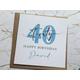 Personalised 40Th Birthday Card, Fortieth Card