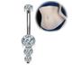 Titanium Steel With Cubic Zirconia Belly Bars Ring Body Jewelry