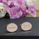 Mens Personalised Rose Gold Usher Wedding Day Custom Engraved Oval Cufflinks - Gift Box Available