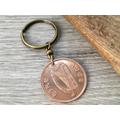 Irish Penny Keyring, Keychain Or Clip, 1965, 1966, 1967 1968 Choose Coin Year From The Drop Down Menu