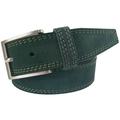 Mens Italian Suede Belt Dark Green 35mm