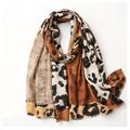 Brown Leopard Print Summer Scarves For Women | Animal Scarf Hair Wraps Stole Beach Cover Up Fashion Accessories Beige Shawls