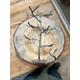 Metal Jewelry Display Gift, Miniature Tabletop Steel Tree Sculpture, Natural Oak