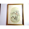 Signed Tom Browne | Johnnie Walker Logo Designer Antique 1820 Curling Framed Engraving Illustration "Curling 1820