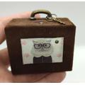 Miniature Brown Suitcase For Blythe With Picture Of Cat. Tiny Dolls Set 12Pcs