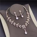 Pink Rose Gold Bridal Necklaces, Jewelry Set, Jewelry, Crystal Wedding Swarovski Crystal, Necklace