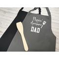 Personalised Adult Flippin' Awesome Name Grandad Dad Apron in Grey Or Black With Choice Of Coloured Detail