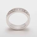 Platinum, 18K Or 14K White Gold Natural 0.50Ct Diamond Womens Milgrain Edge Eternity Ring - Customizable in Other Gemstones & Metals
