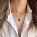 Emerald Pendant Necklace/ Elegant Special Gift For Her/ May Birthstone Birthday Her