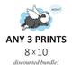 Discounted Set - You Choose Any Three 8 X 10 Prints Cute Guinea Pig Art Custom Set Of 3