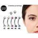Titanium Eyebrow Stud, Jewelry With Gem Ball Crystal - 18G 16G 14G Curved Bar Body Piercing Also For Ear Piercing, Lip Barbell