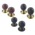 Set Of Victorian Beehive/Classic Rosewood/Black Door Knob Handles Antique Old Style Brass & Mortice Rim Lock Quality - Sold As Pair