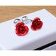 Flower Cufflinks | Red Rose 4Th Wedding Anniversary Novelty Gift For Him With Box