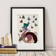 Alice in Wonderland Print - Dodo & Teacups Bird Print Dodo Art Alice Wonderland Decor Wall Painting