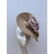 Beige Hat Fascinator, Natural Beige Wedding Hat, Royal Ascot Kentucky Derby Hydrangea Fascinator Straw