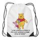 Winnie The Pooh & Piglet Friends Themed Funny Drawstring Bag Gym Sack Sports Bag