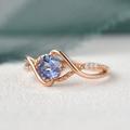 Infinity Alexandrite Engagement Ring Vintage Rose Gold Solitaire Ring Women Art Deco June Birthstone Anniversary Gift