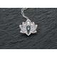 Lotus Pendant - Water Lily Necklace Silver Moonstone Yoga