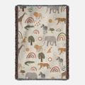 Safari Baby Zoo Blanket, Minky Blanket Sherpa Fleece Jungle Crib Bedding Personalized Giraffe Monkey Elephant Nursery