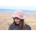 Crochet Bucket Hat/Dusky Light Pink Sun Knitted Hair Accessories Pastel Cotton Boho Vegan Friendly, Ideal For Summer