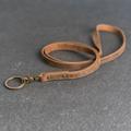 Personalized Leather Lanyard | Badge Holder ID Keychain Necklace With Swivel Clip Gift Ideas Short Or Long