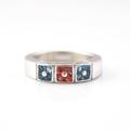 925 Silver Women Ring, Square Blue Topaz & Orange Sapphire Gemstone, Beautiful Old-Fashion, Perfect Gift For