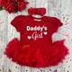 Newborn Daddy's Girl Outfit, Baby Girl's Red Tutu Romper With Headband, Princess, Valentine's Day Gift, Father's Present