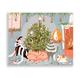 Season's Greetings - Christmas Cat Card Tree Trimming Santa's Helpers Funny Card
