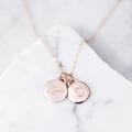 Rose Gold Double Initial Charm Necklace, Custom Mothers Day Gift, Gift For Mum, Mum