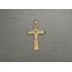 Men's Vintage Estate 10K Yellow Gold Detailed Religious Cross Pendant/Unisex Large 1.75" X 1