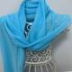 Bright Blue Chiffon Shawl, Kingfisher Cover Up, Wrap, Pashmina, Wedding Scarf