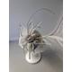 New Light Grey Color Stunning Fascinator Hatinator Sinamay Wedding Hat Woth Clip & Headband .tea Party, Royal Ascot