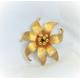 Vintage Mid Century Modern Kramer Brushed Gold Tone Flower Brooch Convertible Center Pin