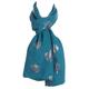 Elegant Teal Mulberry Tree Scarf With Pink Metallic Foil Print Classy Ritzy Scarves Wrap Shawl Ideal Gift