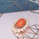 Coral & Pearl 14Carat Yellow Gold Brooch/ Pendant, Gemstone Fashion Brooch, Brooch