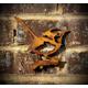 Large Exterior Rustic Wren Bird Garden Wall Art House Gate Fence Shed Sign Hanging Metal Bath Feeder Gift