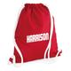 Premium Draw-String Bag Personalized/Printed With Name - Backpack Gymsac Pump/Swim Bag Chunky Draw Strings Red