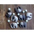 Felt Elephants & Balls Garland, Grey Elephants, Neutral Nursery, Baby Mint, Grey, Pink, White, Shower, Children's Bedroom