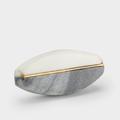 Brass Stone Knobs | Cabinet Furniture Pulls Oval Cupboard Door Handles Grey Gold & White