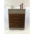 Soldvintage Tall Boy Dresser Chest Of Drawers With Gold Hardware